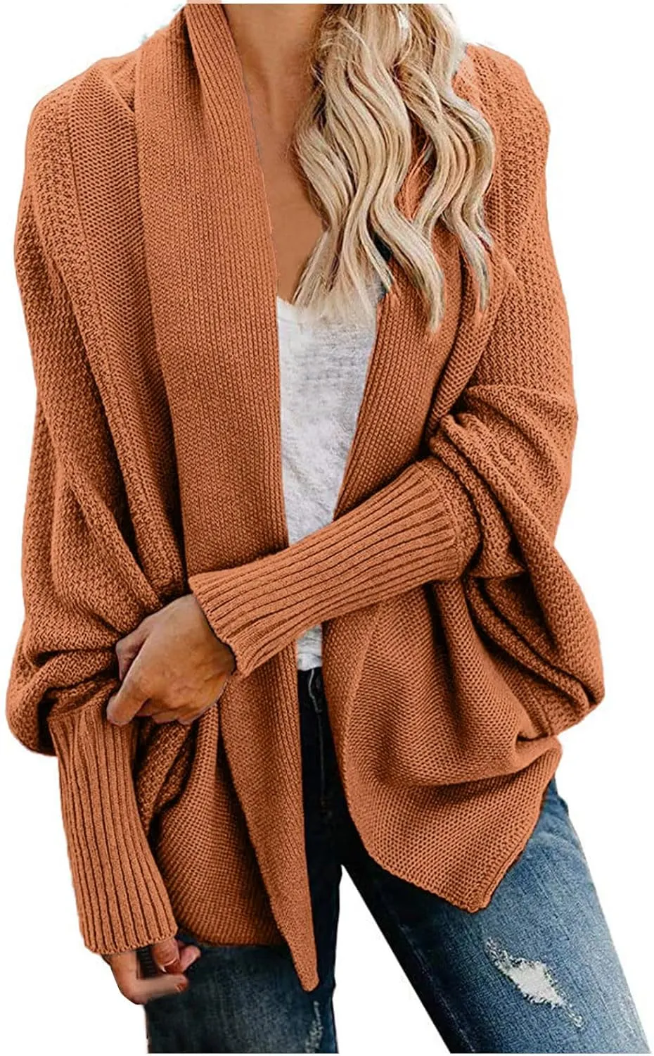 Oversized Cardigan Sweaters for Women 2023 Long Sleeve Open Front Cable Knit Outwear Coats Solid Color Slouchy Wrap Cardigans