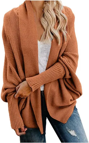 Oversized Cardigan Sweaters for Women 2023 Long Sleeve Open Front Cable Knit Outwear Coats Solid Color Slouchy Wrap Cardigans