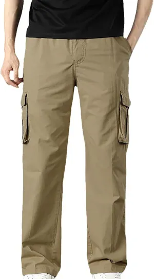 Pants for Men Cargo Men's Casual Waisted Multi Pocket Solid Color Pants Street Pantalones De Construccin para Hombre
