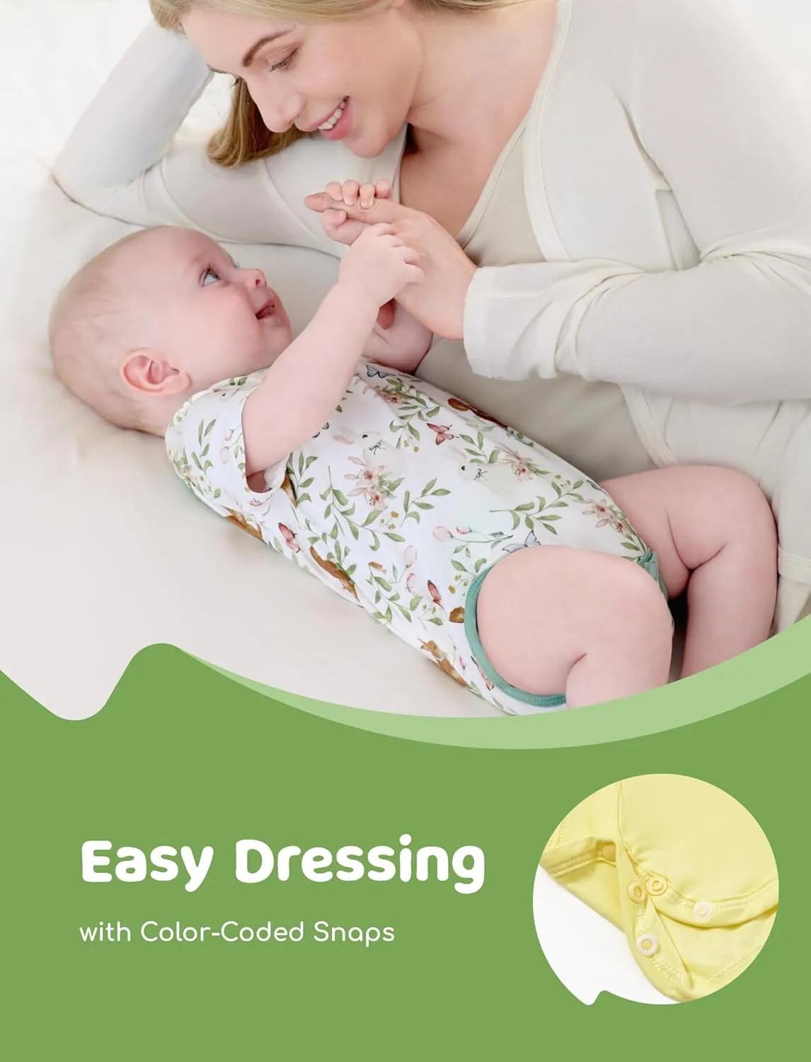 PATPAT Baby Bodysuits Soft Bamboo Viscose - Short Sleeve Boys and Girls - Newborn Infant Neutral - 2 Pack