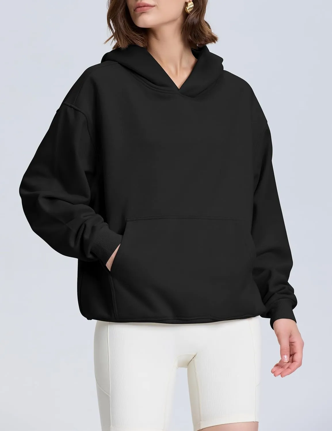 PrettyGuide Women's Casual Fall Long Sleeve Cotton Sweatshirts Oversized Hoodies Fleece Pullover with Pocket