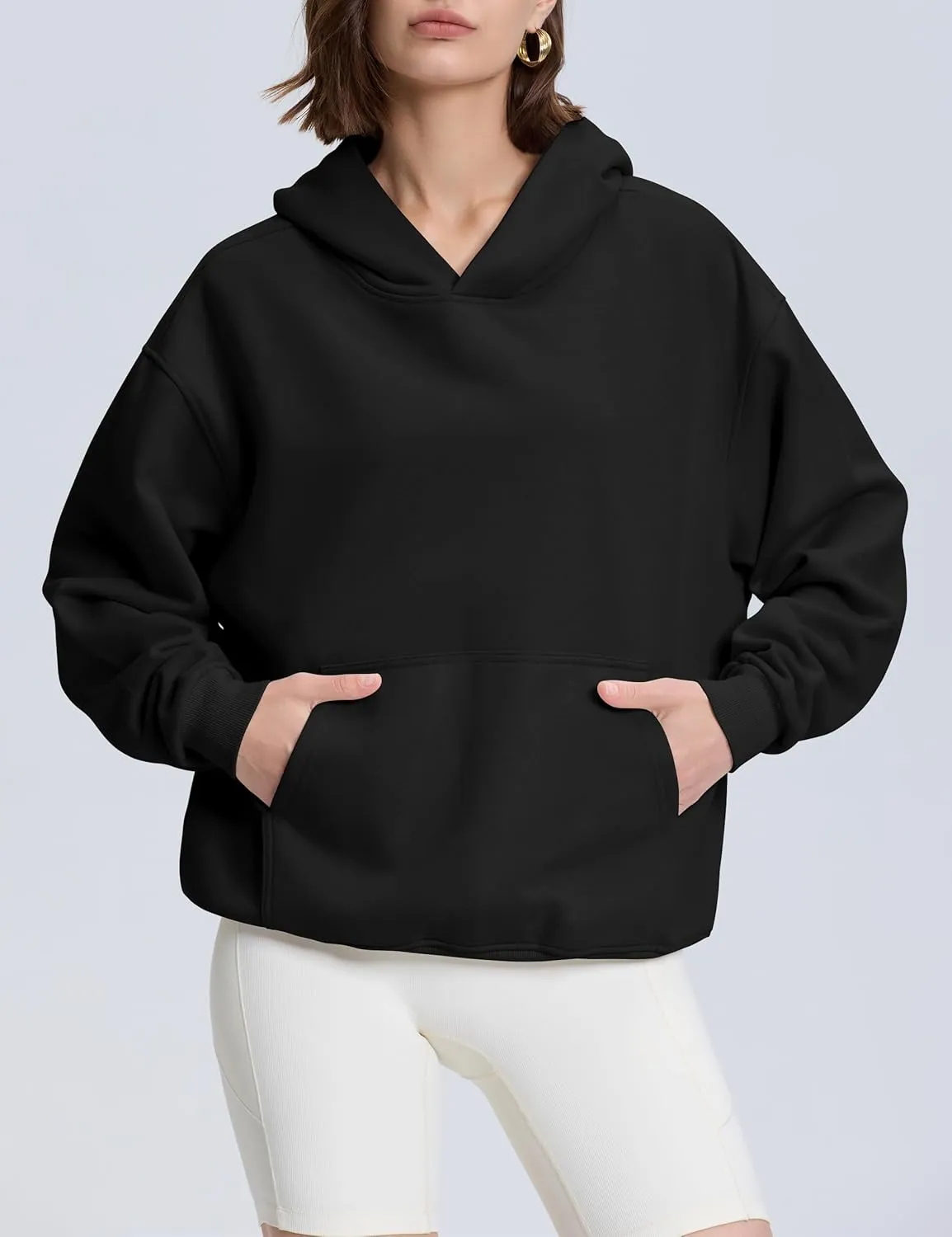 PrettyGuide Women's Casual Fall Long Sleeve Cotton Sweatshirts Oversized Hoodies Fleece Pullover with Pocket