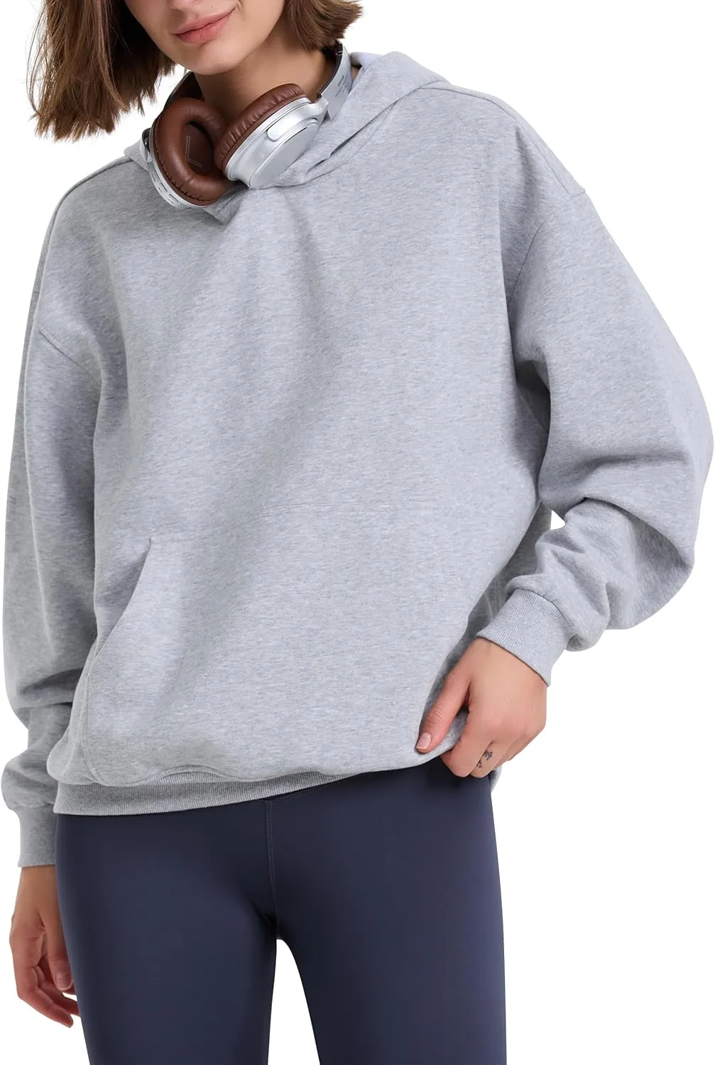 PrettyGuide Women's Casual Fall Long Sleeve Cotton Sweatshirts Oversized Hoodies Fleece Pullover with Pocket