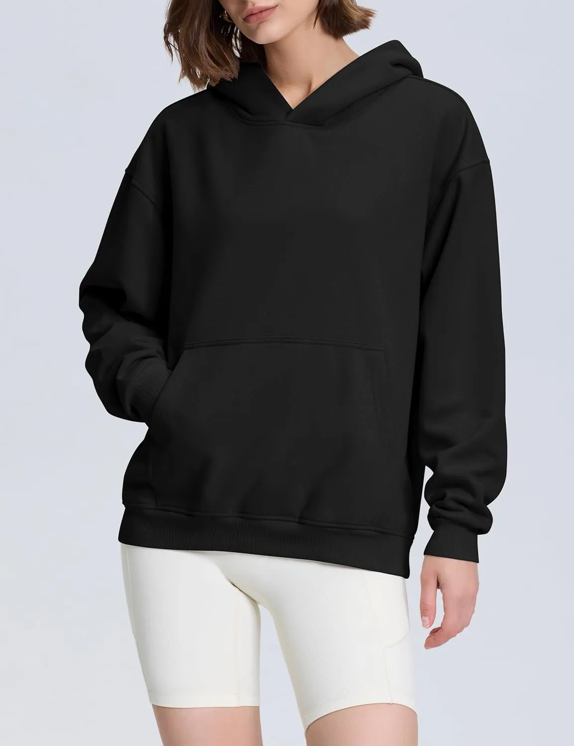 PrettyGuide Women's Casual Fall Long Sleeve Cotton Sweatshirts Oversized Hoodies Fleece Pullover with Pocket