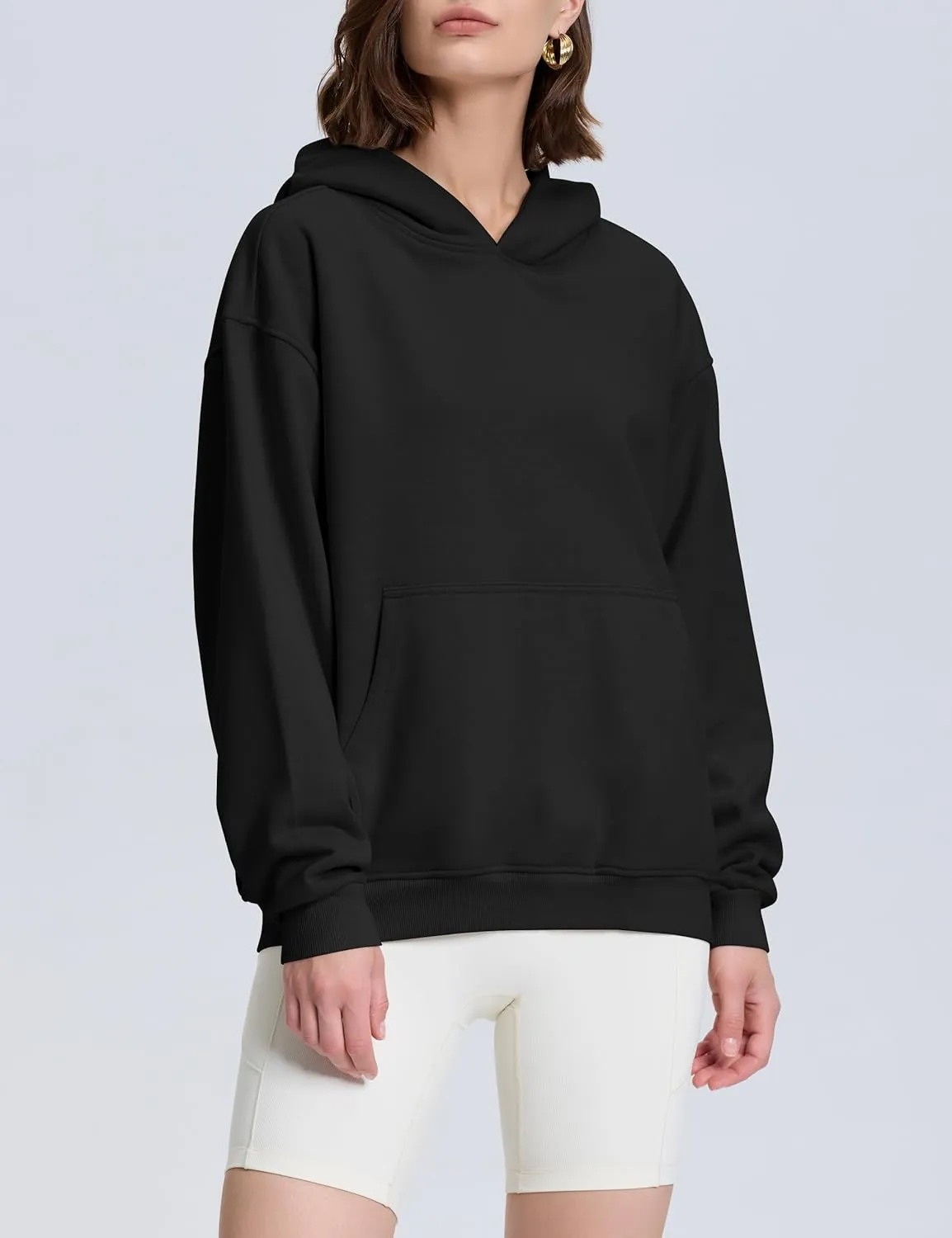 PrettyGuide Women's Casual Fall Long Sleeve Cotton Sweatshirts Oversized Hoodies Fleece Pullover with Pocket
