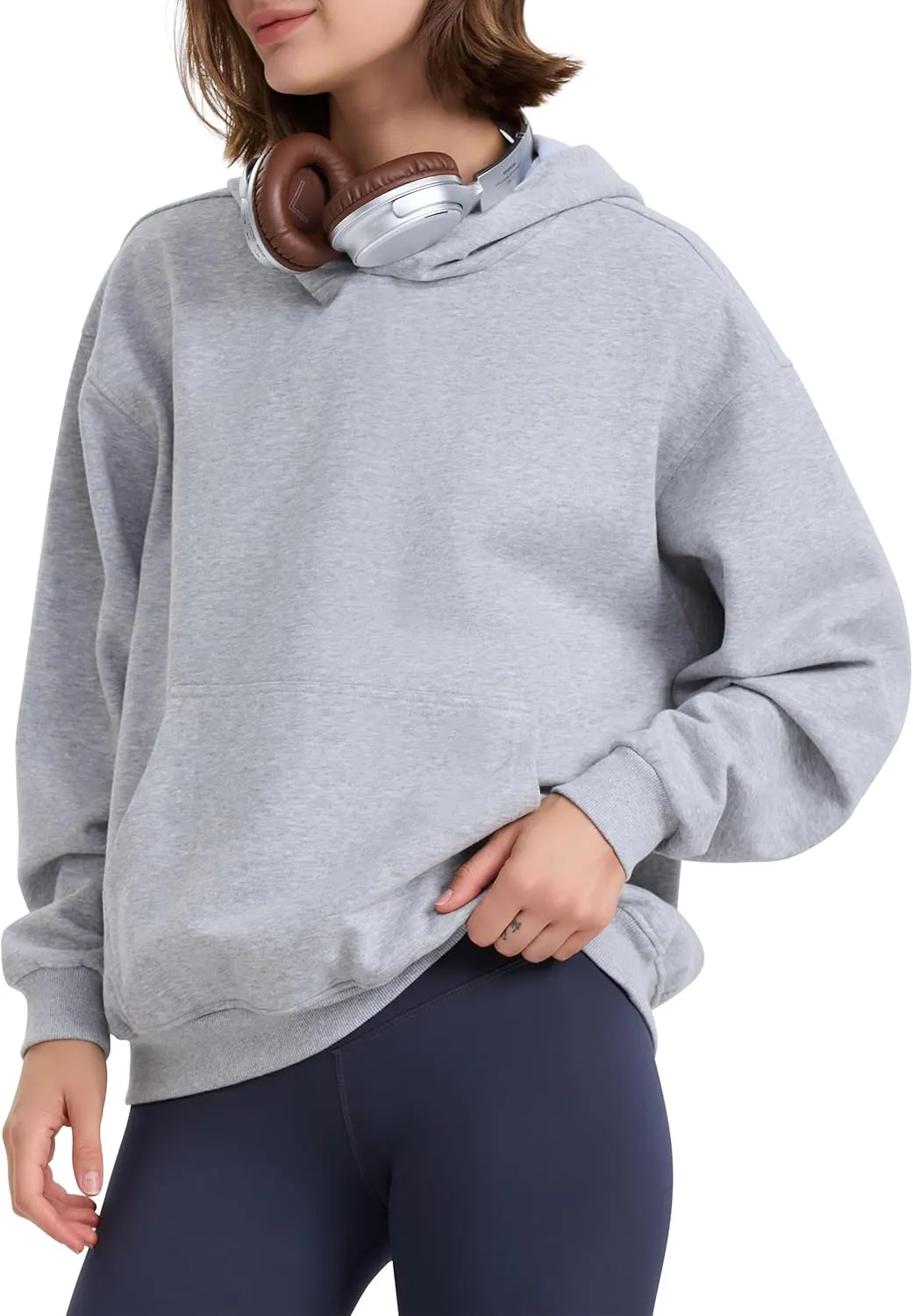 PrettyGuide Women's Casual Fall Long Sleeve Cotton Sweatshirts Oversized Hoodies Fleece Pullover with Pocket