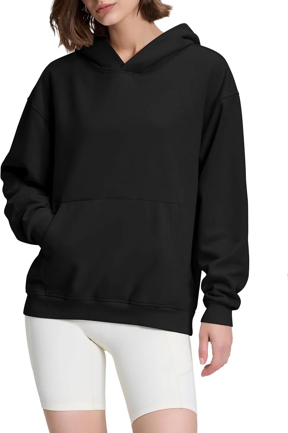 PrettyGuide Women's Casual Fall Long Sleeve Cotton Sweatshirts Oversized Hoodies Fleece Pullover with Pocket