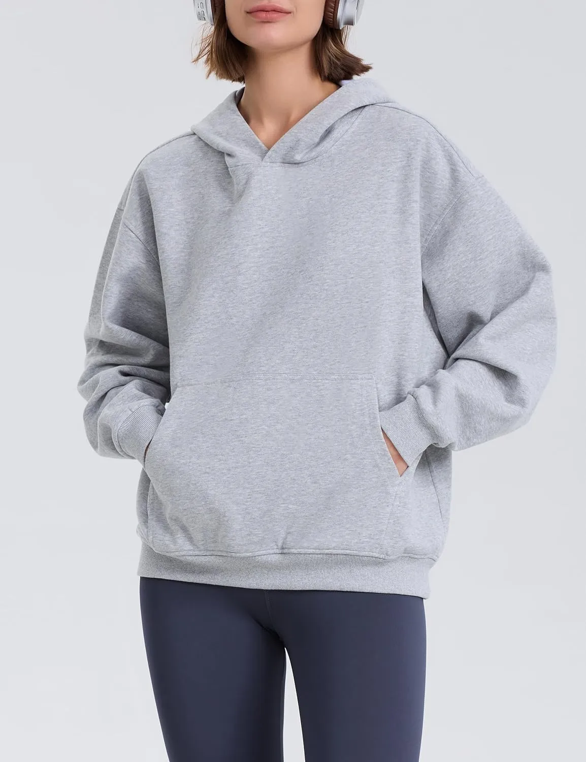 PrettyGuide Women's Casual Fall Long Sleeve Cotton Sweatshirts Oversized Hoodies Fleece Pullover with Pocket