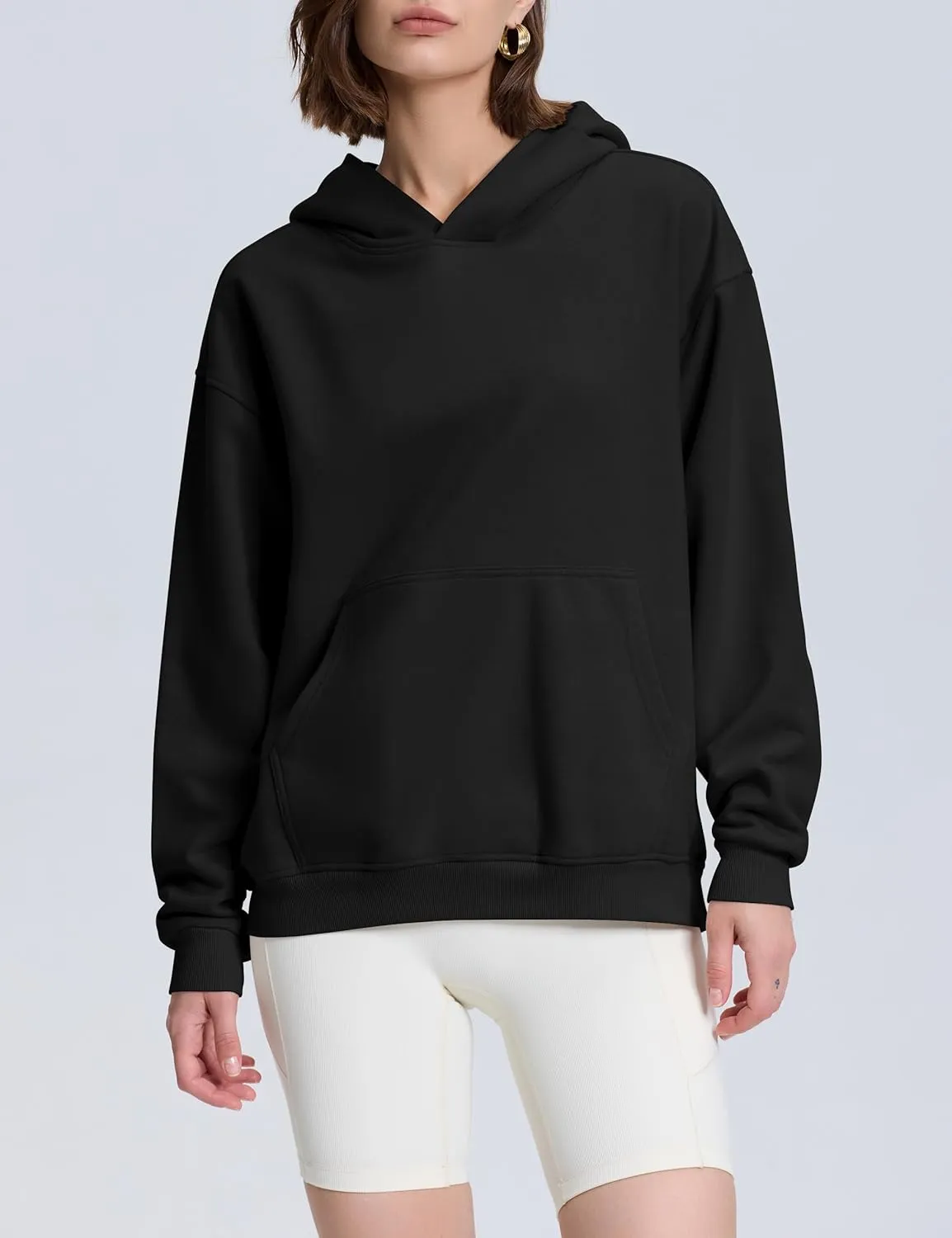 PrettyGuide Women's Casual Fall Long Sleeve Cotton Sweatshirts Oversized Hoodies Fleece Pullover with Pocket