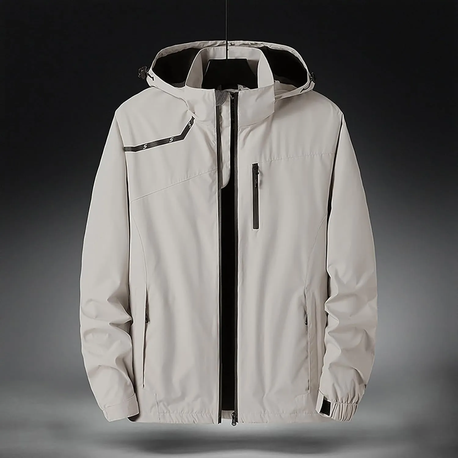Raincoat for Mens Lightweight Waterproof Coated Hooded Rain Jackets Windbreaker Raincoats Hood Softshell Raincoats