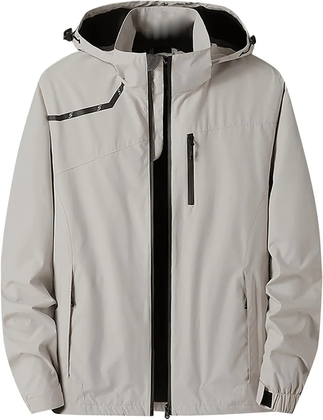Raincoat for Mens Lightweight Waterproof Coated Hooded Rain Jackets Windbreaker Raincoats Hood Softshell Raincoats