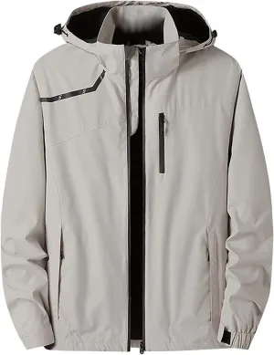 Raincoat for Mens Lightweight Waterproof Coated Hooded Rain Jackets Windbreaker Raincoats Hood Softshell Raincoats