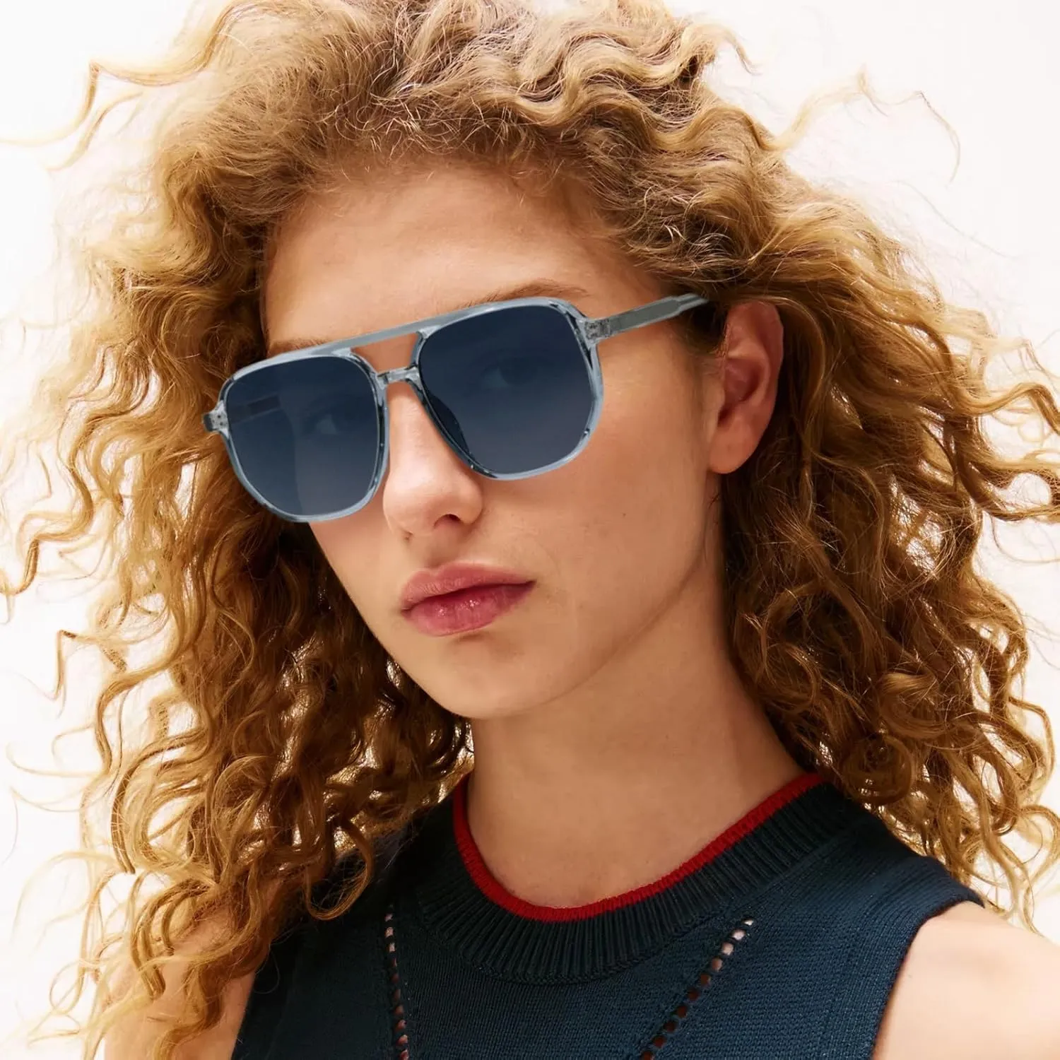 Retro Aviator Sunglasses for Women & Men Lightweight Square Shade UV400 Protection Unisex Sun Glasses Frame