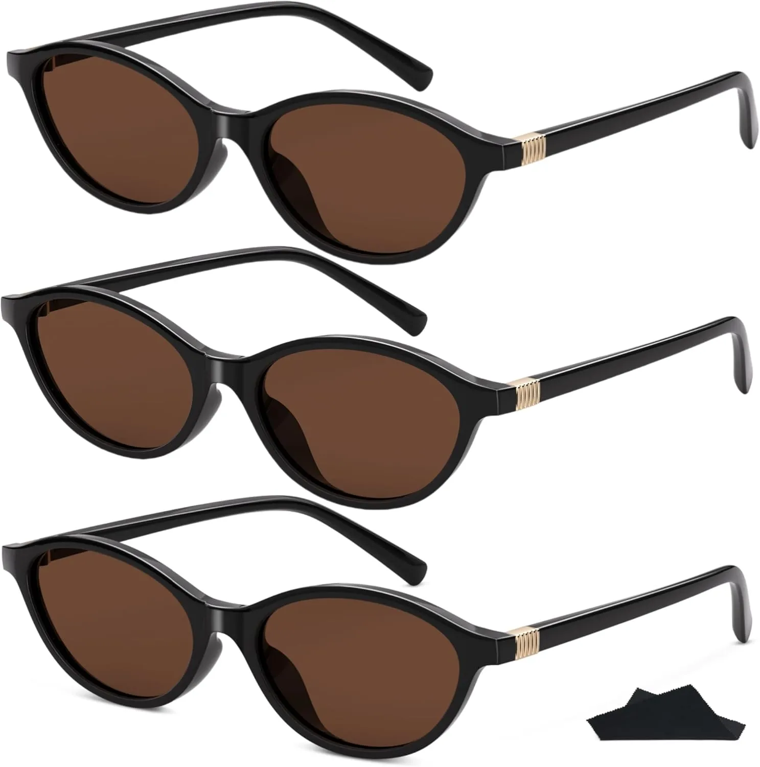 Retro Oval Sunglasses for Women Y2K Vintage Cat Eye Trendy Narrow Lightweight Festival Accessories