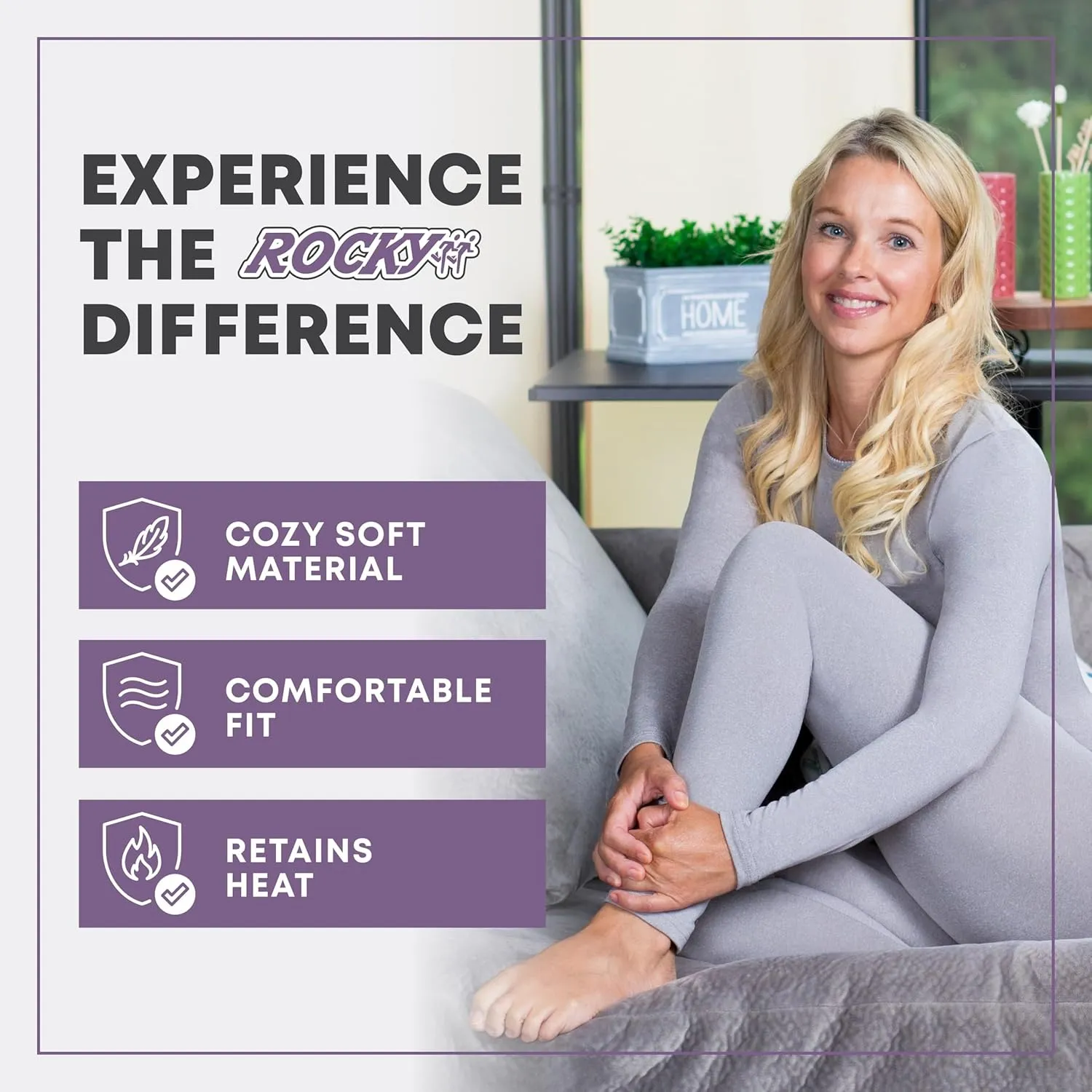 Rocky Thermal Leggings for Women, Fleece Lined Thermal Underwear Bottoms Long Johns, Warm Insulated Pants Cold Weather/Skiing