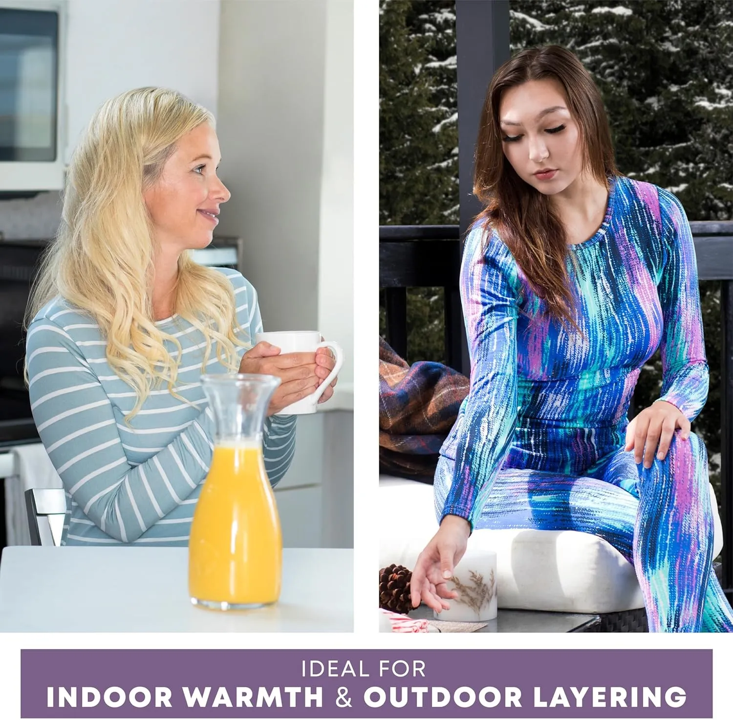 Rocky Thermal Leggings for Women, Fleece Lined Thermal Underwear Bottoms Long Johns, Warm Insulated Pants Cold Weather/Skiing