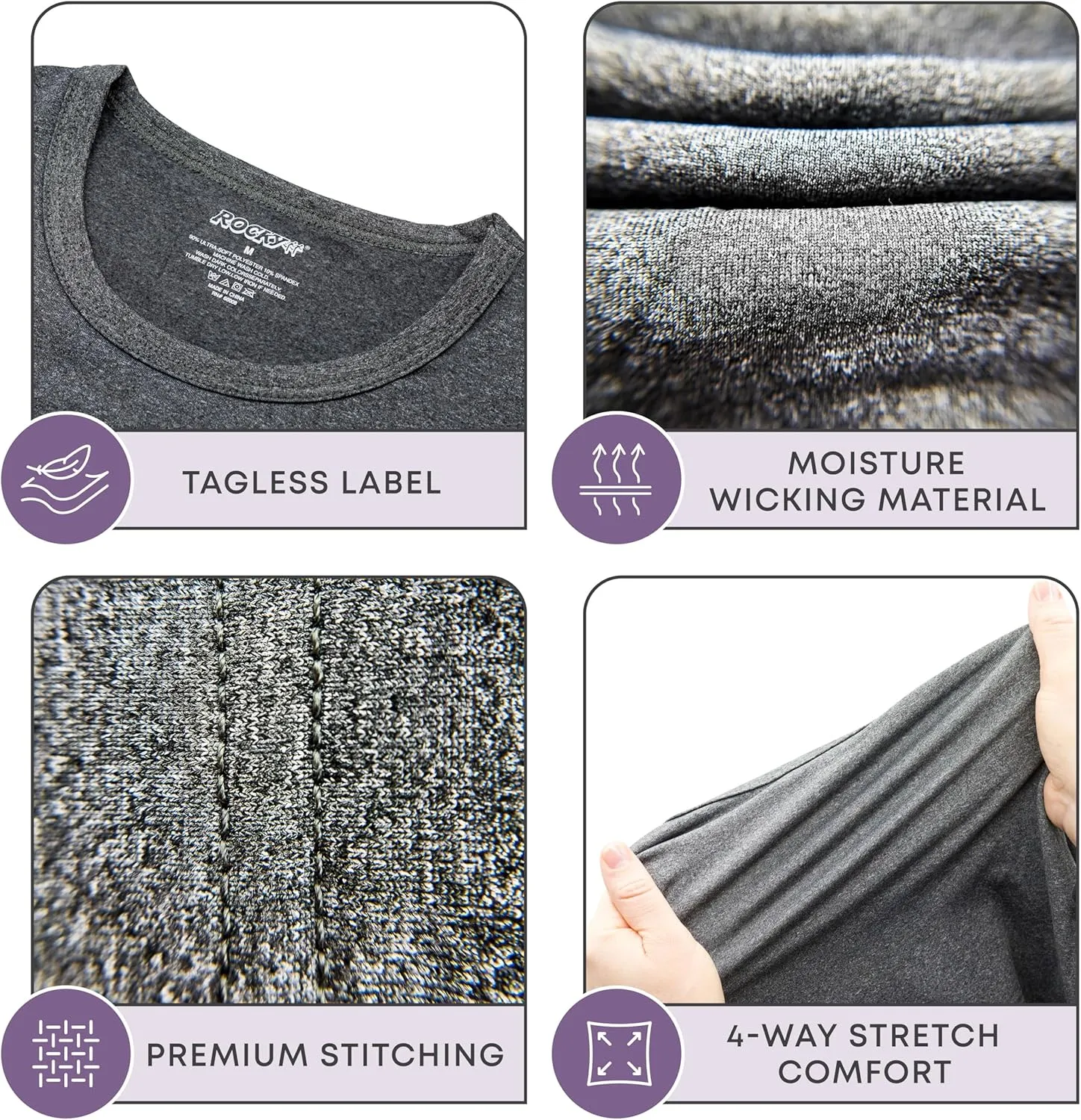 Rocky Thermal Underwear for Men, Long Johns Fleece Lined Set, Shirt & Pants, Base Layer w/Leggings/Bottoms Ski/Extreme Cold