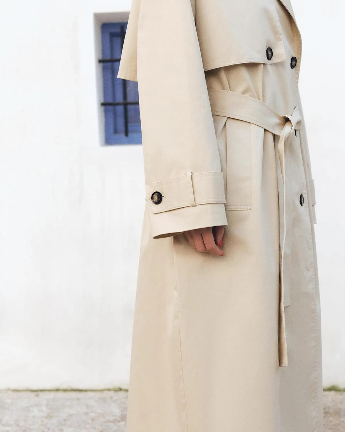 SCOFEEL Women's Long Trench Coat Oversized Double Breasted Lapel Overcoat Classic Outerwear with Pockets