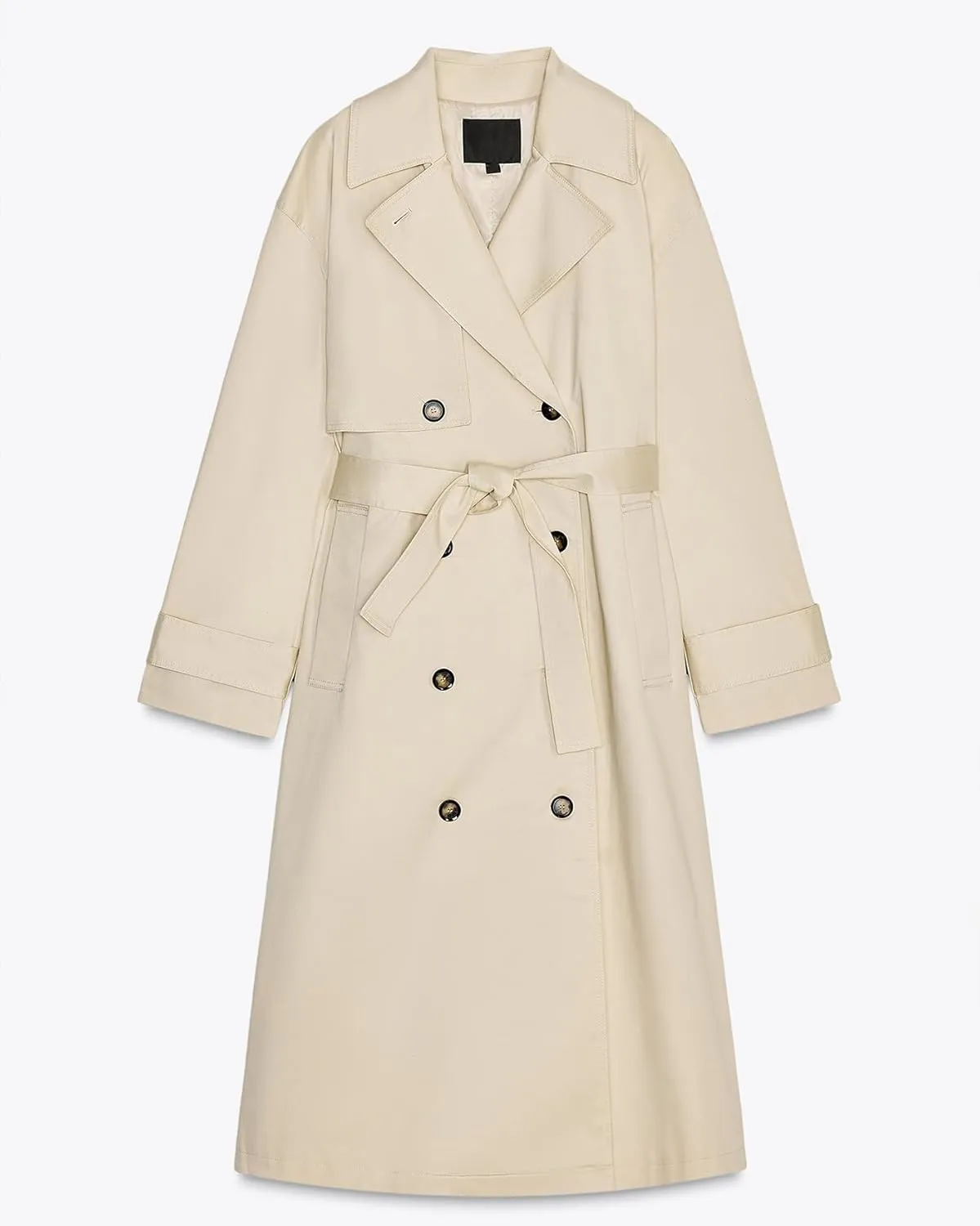 SCOFEEL Women's Long Trench Coat Oversized Double Breasted Lapel Overcoat Classic Outerwear with Pockets