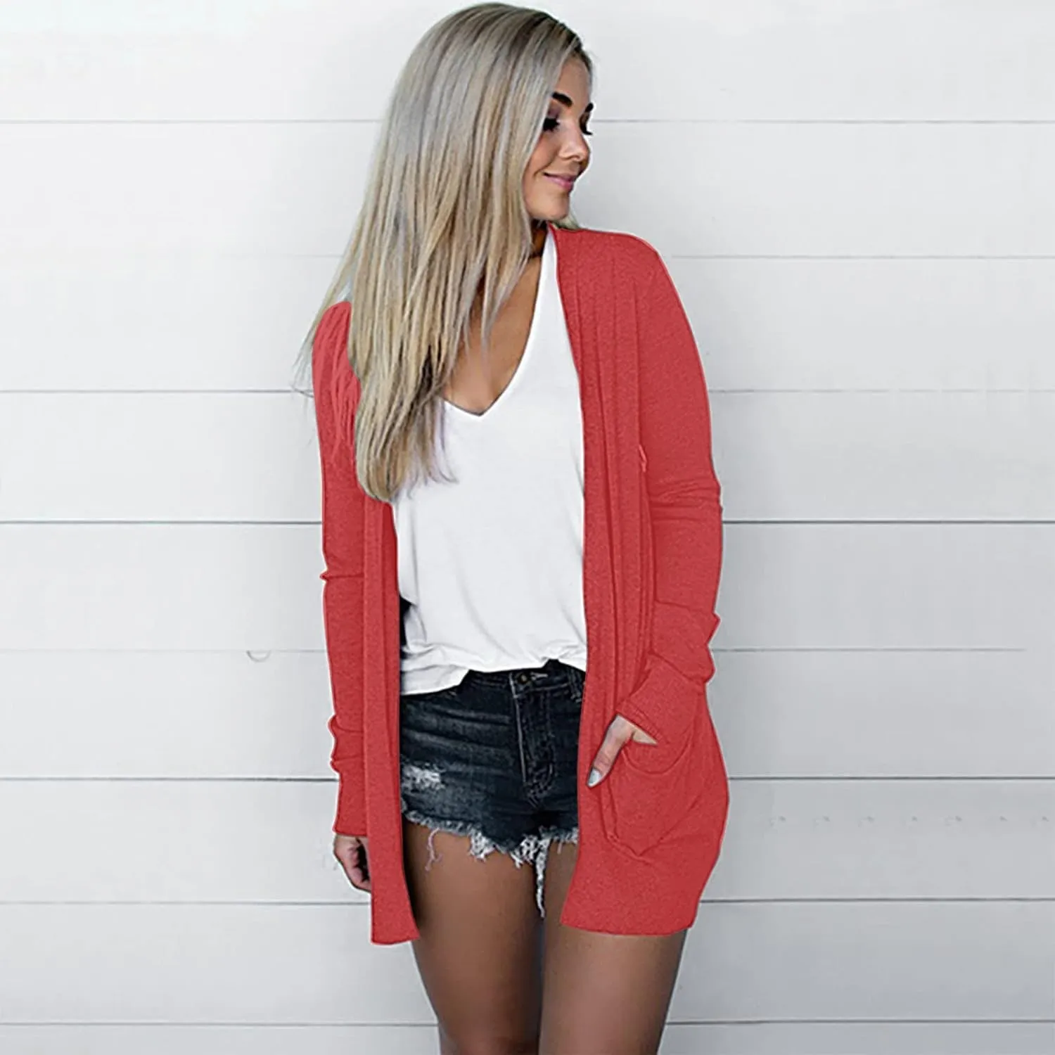 SHAOBGE Cardigan for Women Long Sleeve Cardigan for Women Fall Open Front Cardigan with Pockets Fall Outfits for
