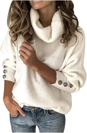 SHAOBGE Wool Trench Coat Women Tops Long Sweater Pullover Loose Women Sleeve Button Knitted plus Size Sweater Dress for