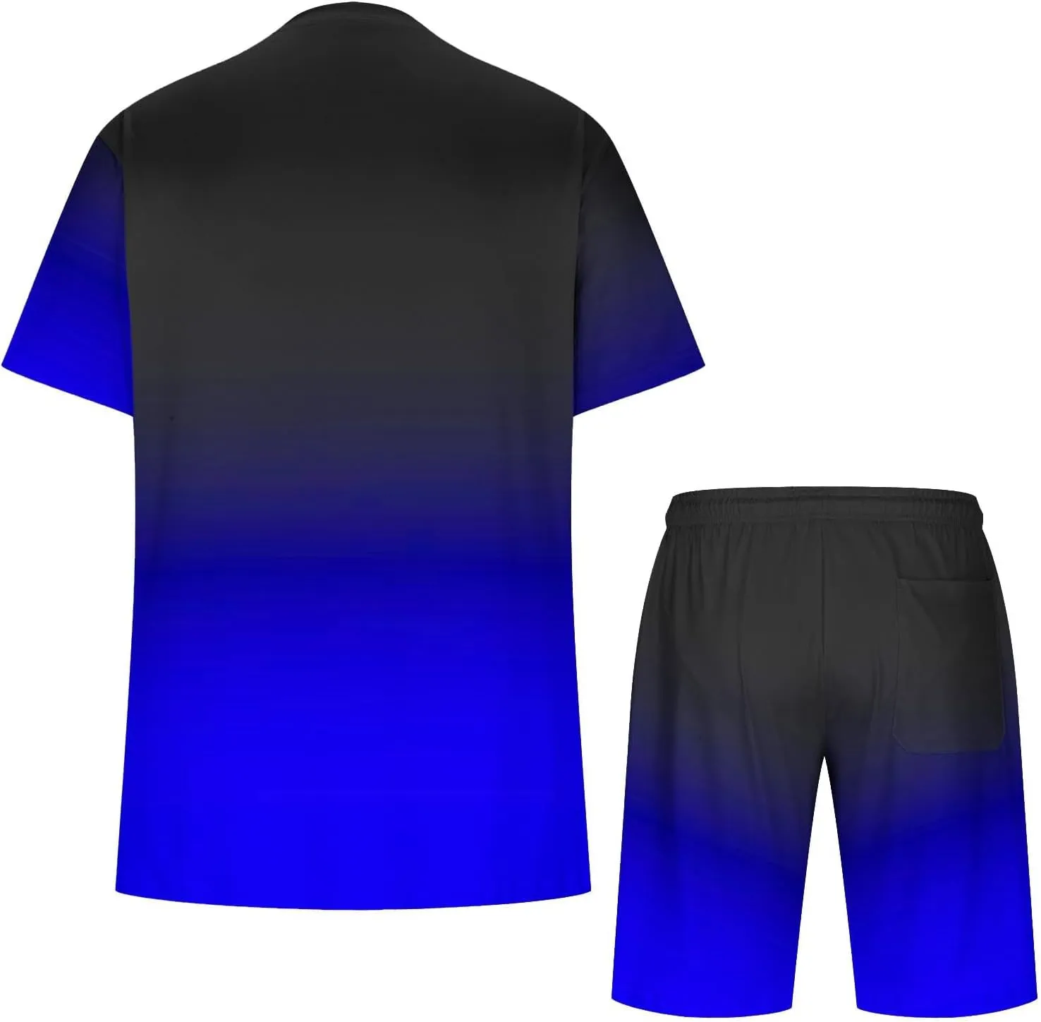 Sinzelimin Sport Casual Set for Men Two Piece Tracksuit O-Neck Short Sleeves Tees Shirts Shorts Sweatpant Jogger Workout Suit