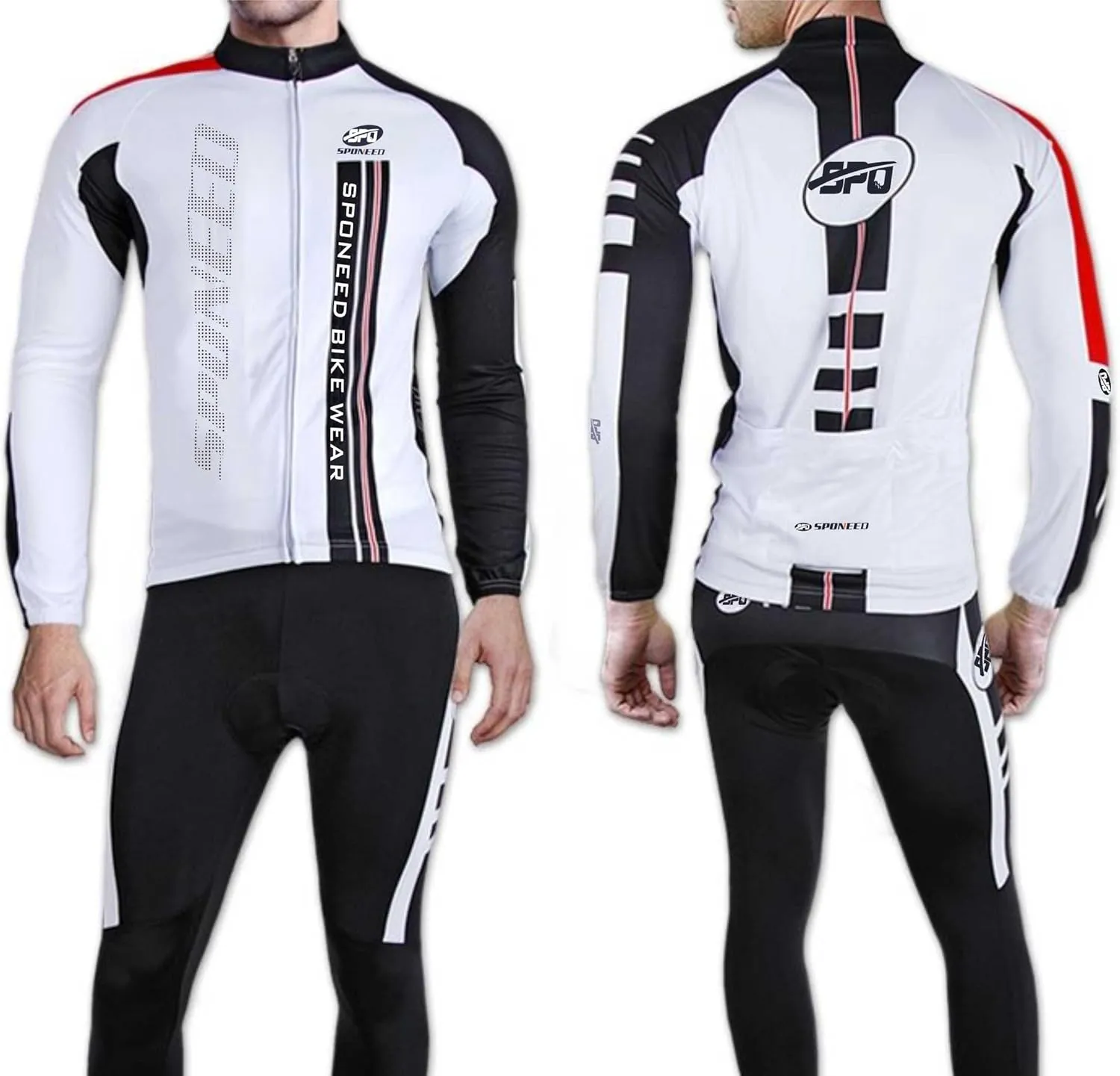 sponeed Men's Cyclist Jersey Long Sleeve Bicycle Uniform Autumn Gel Padded Pants