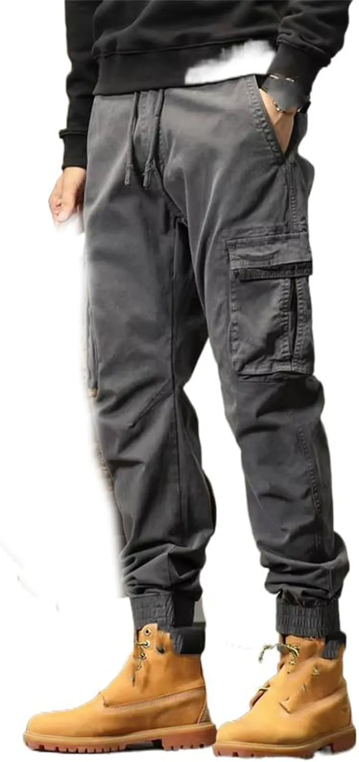 Spring Autumn Mens Cargo Pants Multi Pocket Trousers Casual Military Cotton Pants Male