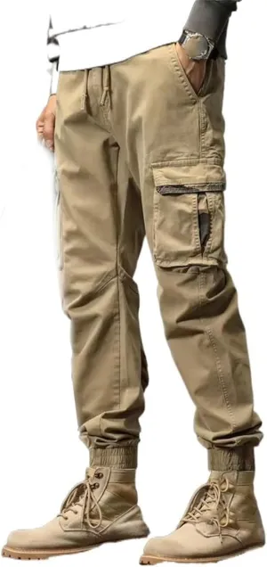 Spring Autumn Mens Cargo Pants Multi Pocket Trousers Casual Military Cotton Pants Male
