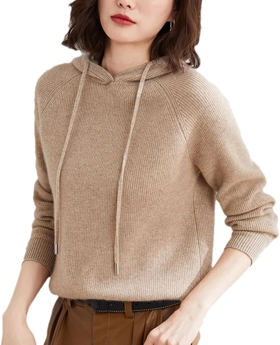 Spring Cashmere Sweater Hoodie Women's Pullover Knitted Long Sleeve Autumn
