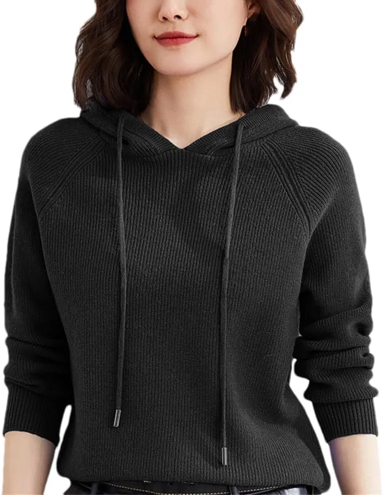 Spring Cashmere Sweater Hoodie Women's Pullover Knitted Long Sleeve Autumn