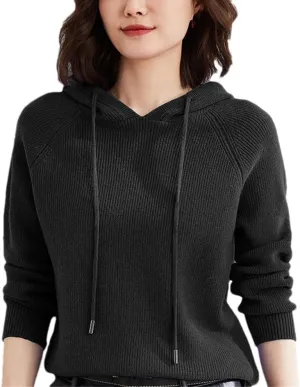 Spring Cashmere Sweater Hoodie Women's Pullover Knitted Long Sleeve Autumn