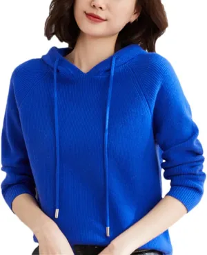 Spring Cashmere Sweater Hoodie Women's Pullover Knitted Long Sleeve Autumn