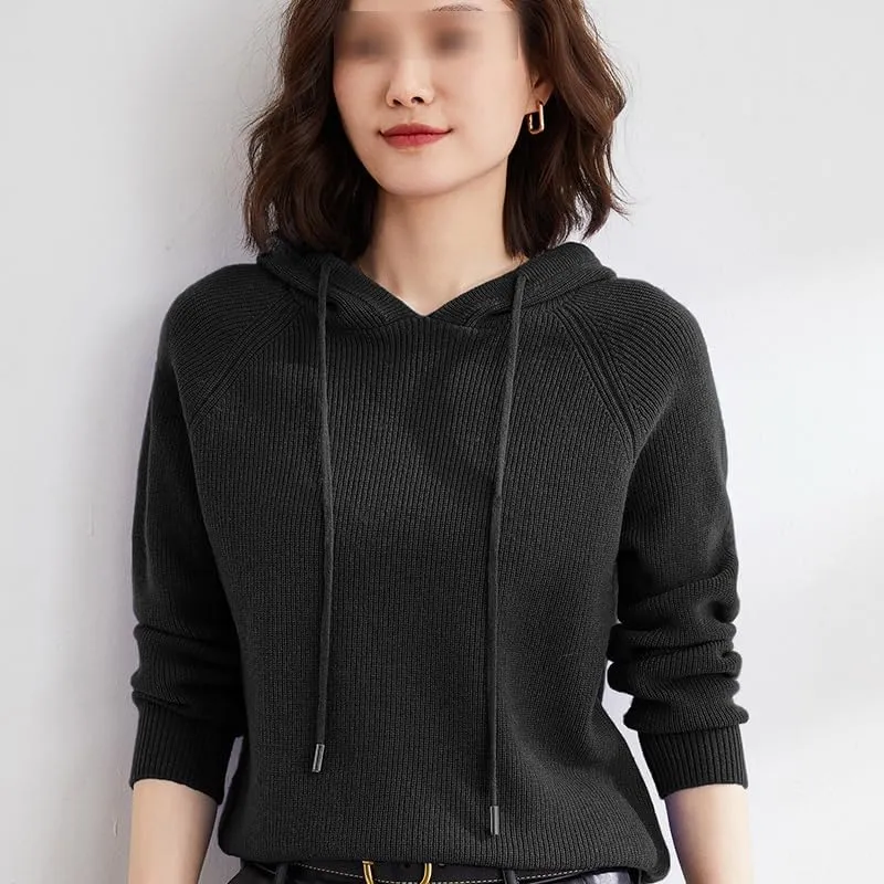 Spring Cashmere Sweater Hoodie Women's Pullover Knitted Long Sleeve Autumn