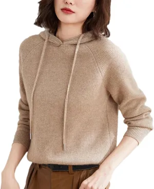 Spring Cashmere Sweater Hoodie Women's Pullover Knitted Long Sleeve Autumn