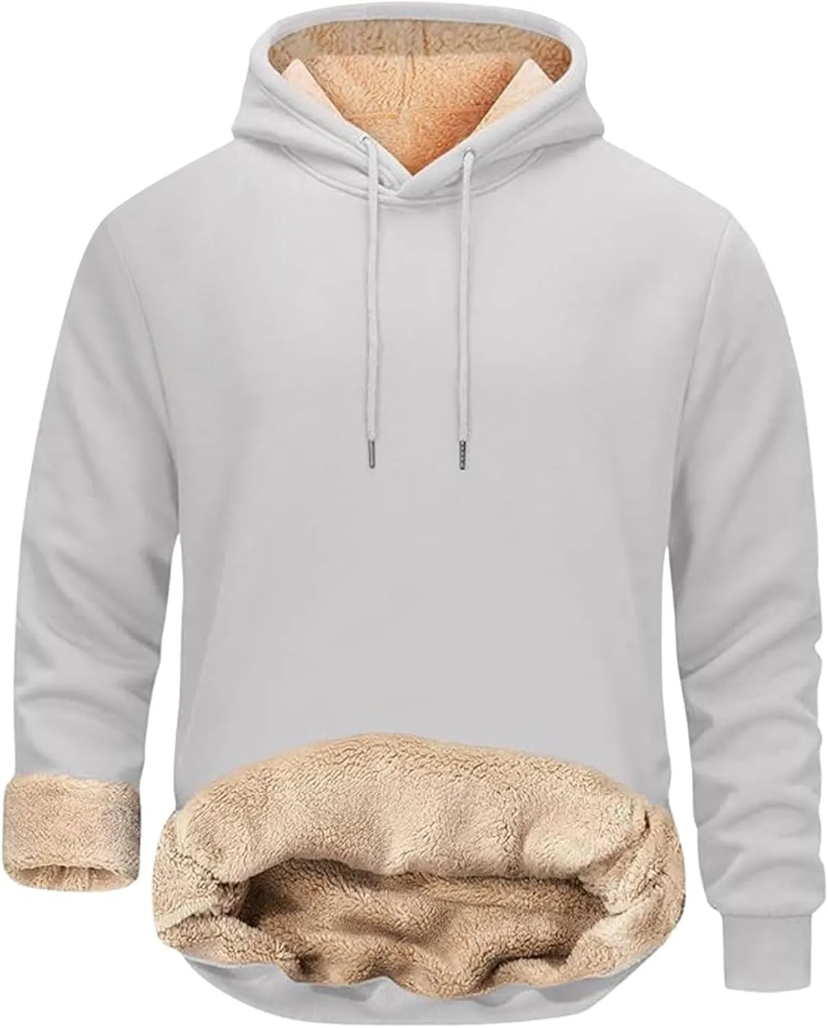 SUWBMHWE Mens Sweatsuit Sherpa Lined 2 Piece Sweatshirts Set Pullovers Fleece Sweatpants Winter Thermal Athletic Tracksuits