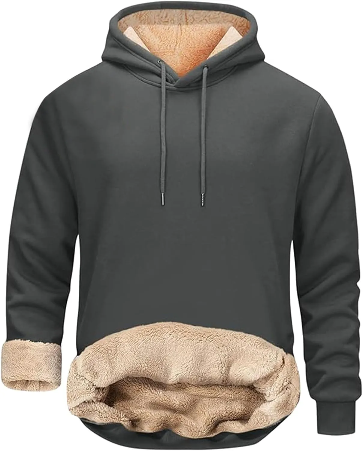 SUWBMHWE Mens Sweatsuit Sherpa Lined 2 Piece Sweatshirts Set Pullovers Fleece Sweatpants Winter Thermal Athletic Tracksuits