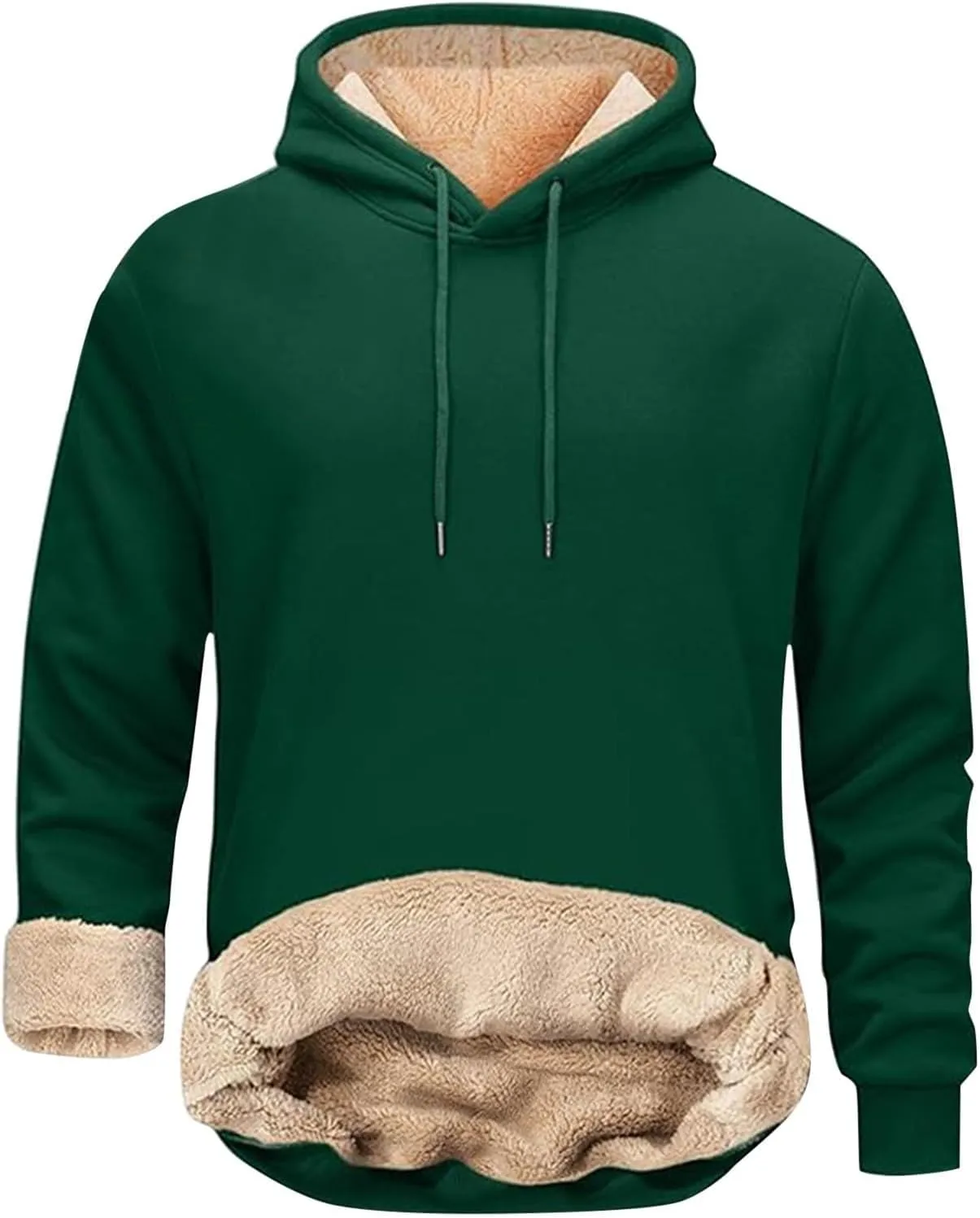 SUWBMHWE Mens Sweatsuit Sherpa Lined 2 Piece Sweatshirts Set Pullovers Fleece Sweatpants Winter Thermal Athletic Tracksuits