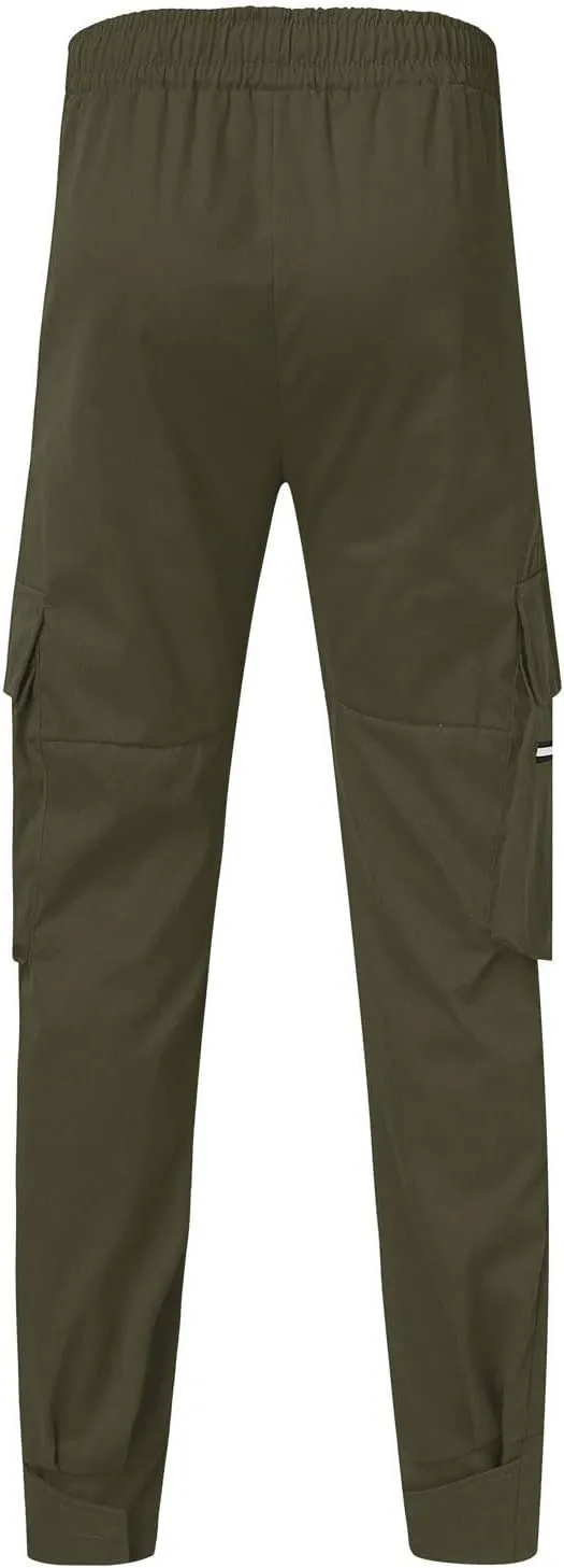 Tapered Joggers for Men Mens Autumn and Winter High Street Fashion Leisure Loose Sports Running Solid Stretch