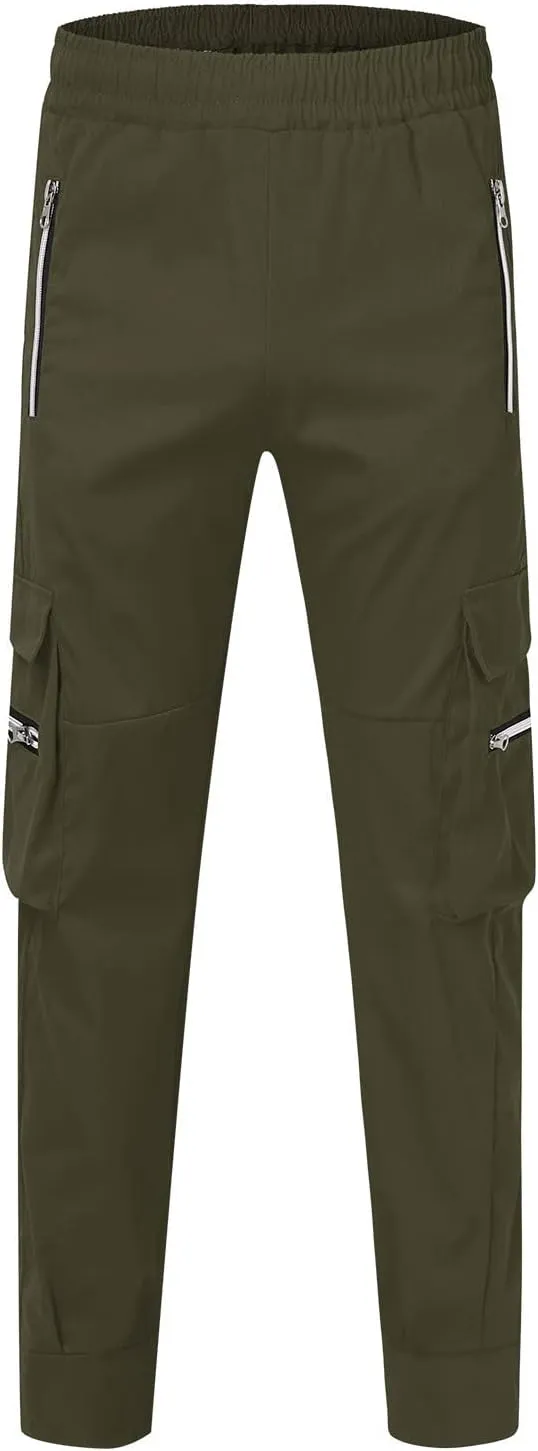 Tapered Joggers for Men Mens Autumn and Winter High Street Fashion Leisure Loose Sports Running Solid Stretch