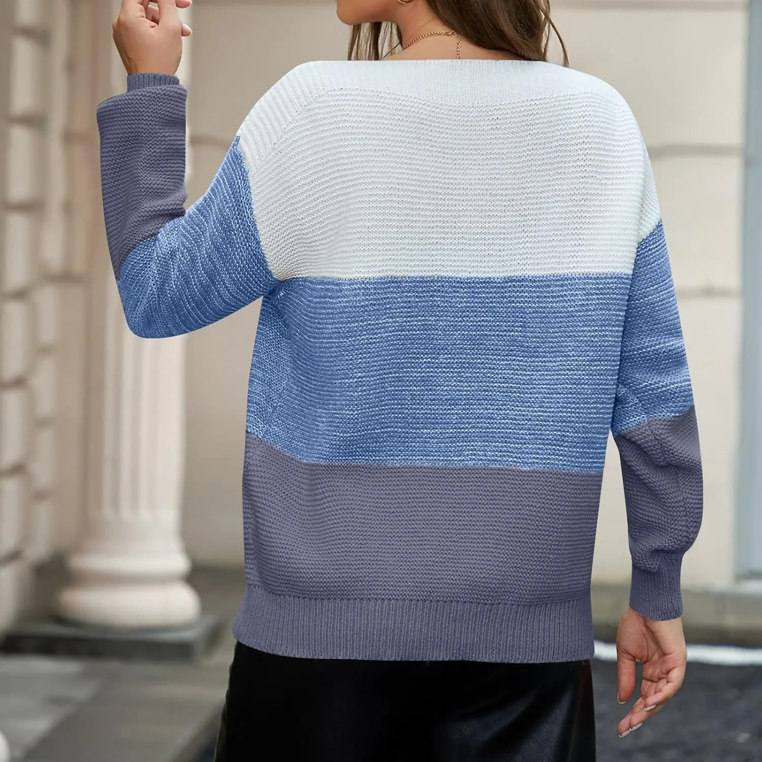Trendy Women's Fall 2024 Oversized Sweaters Long Sleeves Chunky Knit Cozy High Neck Casual Tops