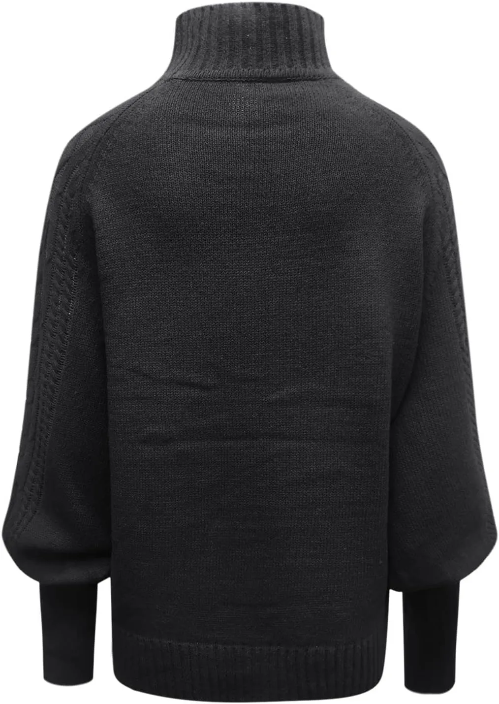 Turtleneck Sweater for Women Oversized Pullover Sweaters Cable Knit Batwing Long Sleeve Loose Fit Chunky Jumper Tops
