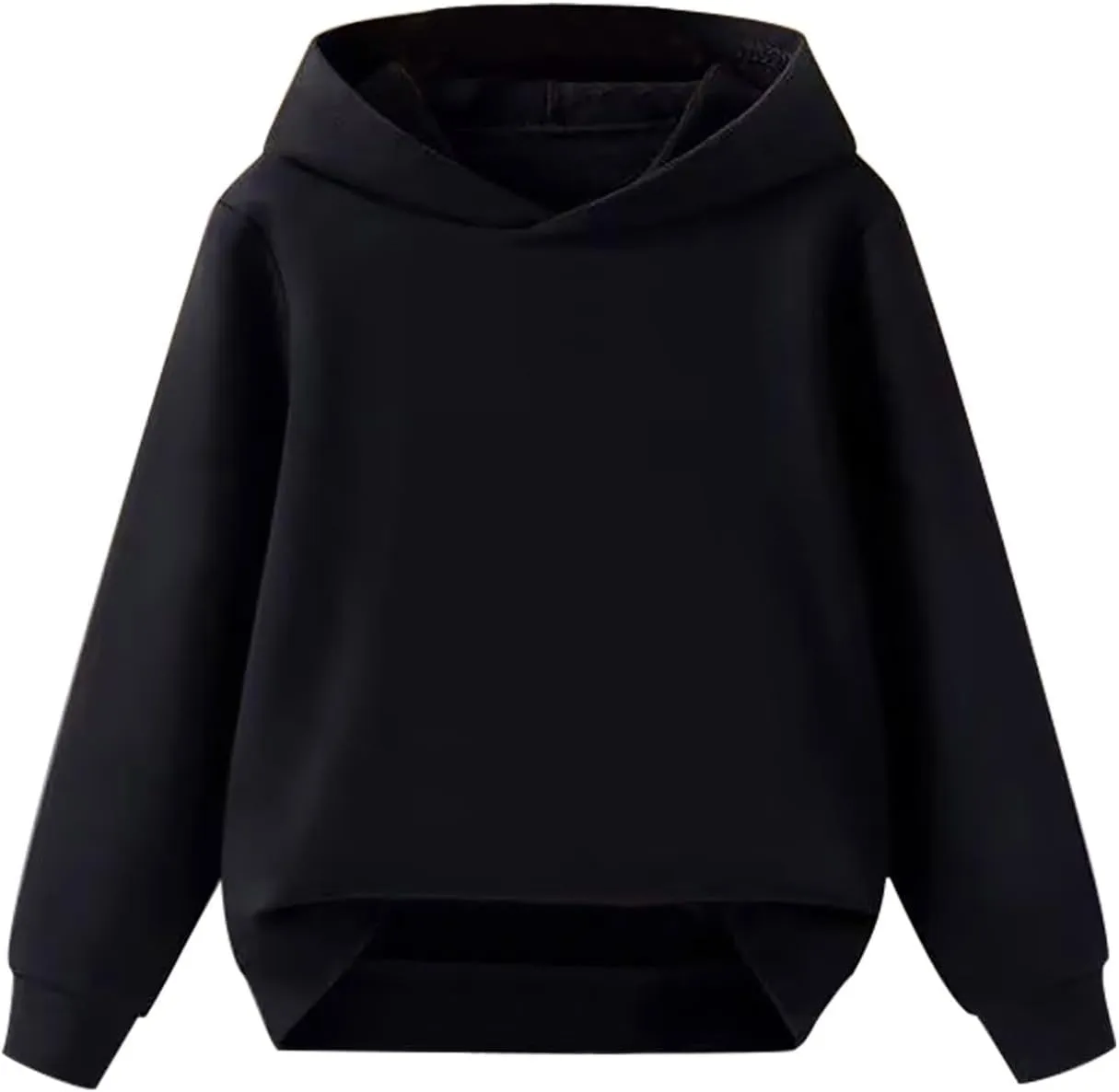 Unisex Toddler Kids Solid Color Hooded Pullover Sweatshirt Long Sleeve Casual Basic Hoodie Trendy Preppy Clothes Tops