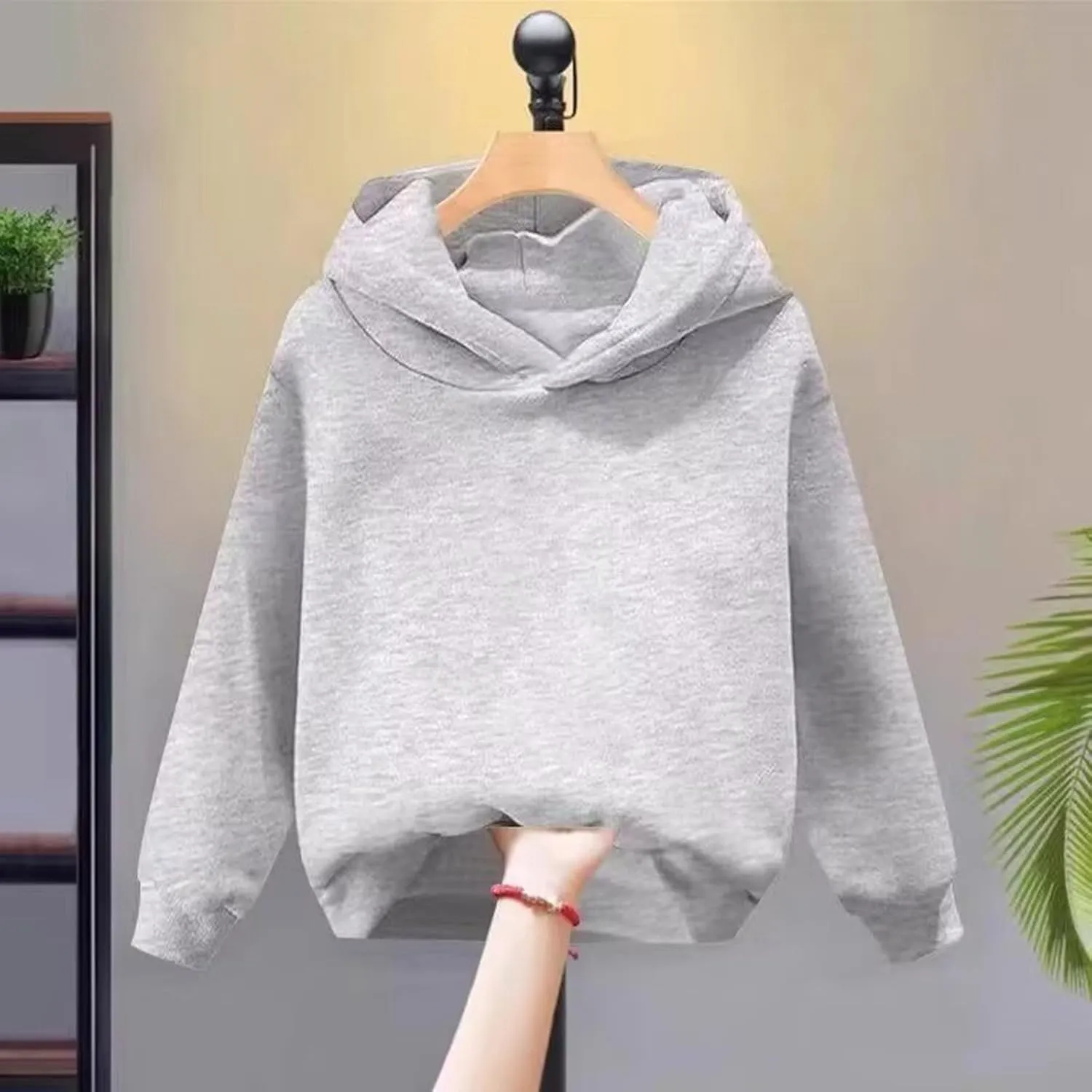 Unisex Toddler Kids Solid Color Hooded Pullover Sweatshirt Long Sleeve Casual Basic Hoodie Trendy Preppy Clothes Tops