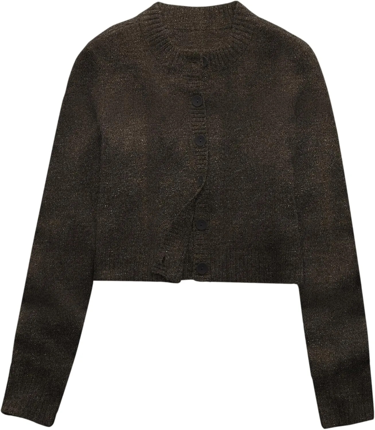 Urban CoCo Women's Crew Neck Cropped Cardigan Sweaters Long Sleeve Open Front Button Down Sweater Jackets