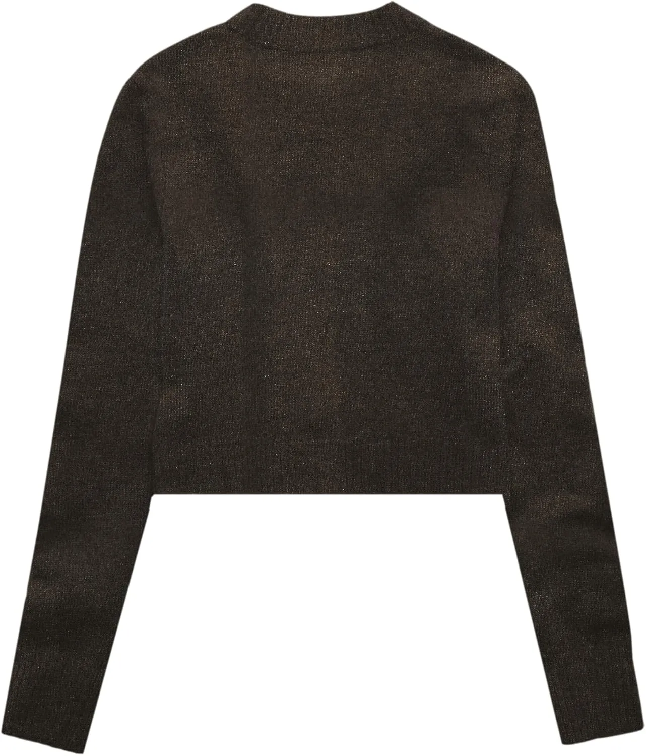 Urban CoCo Women's Crew Neck Cropped Cardigan Sweaters Long Sleeve Open Front Button Down Sweater Jackets