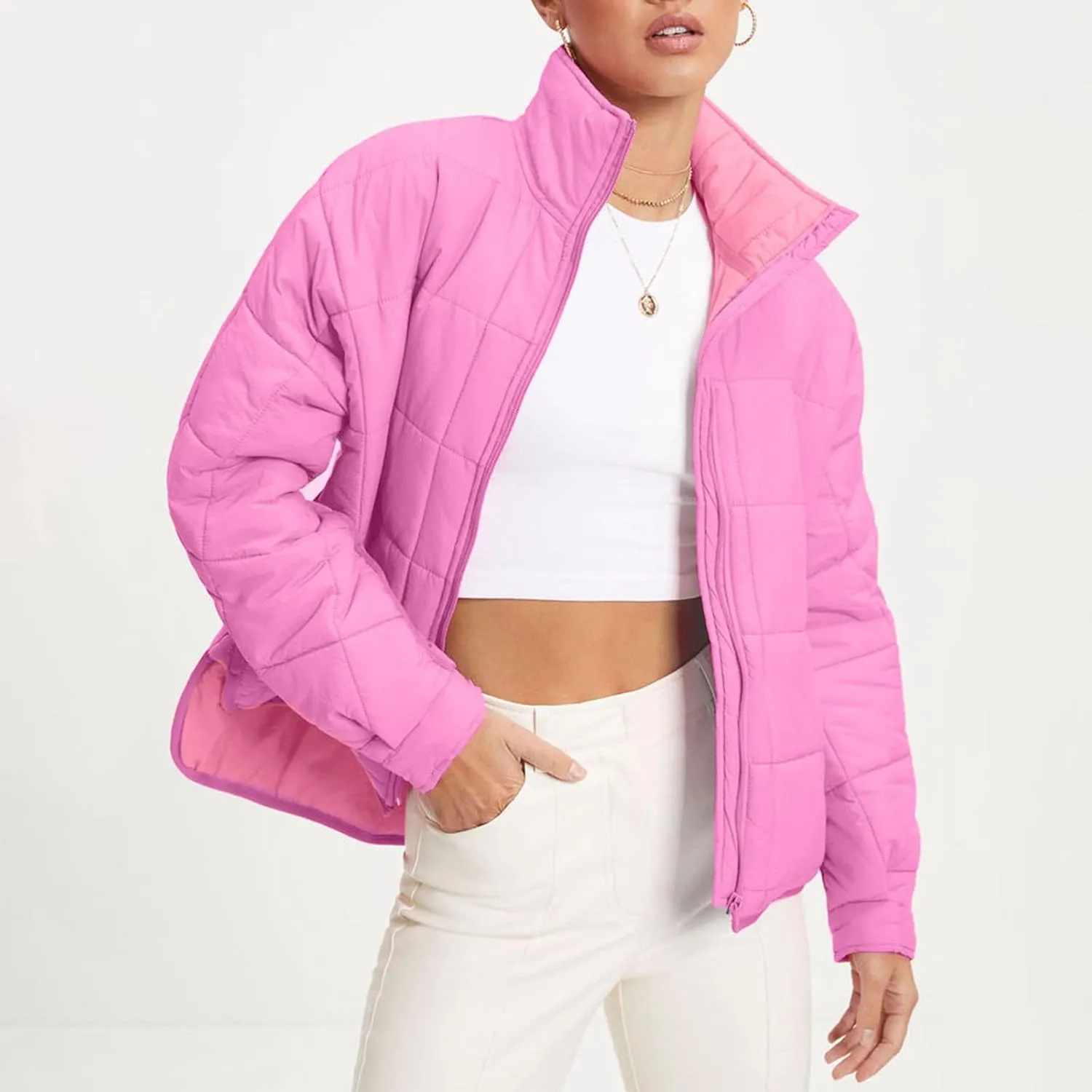 Waterproof Winter Coats For Women Long Sleeve Down Jacket Women'S Puffer Jackets Snow Clothes For Women