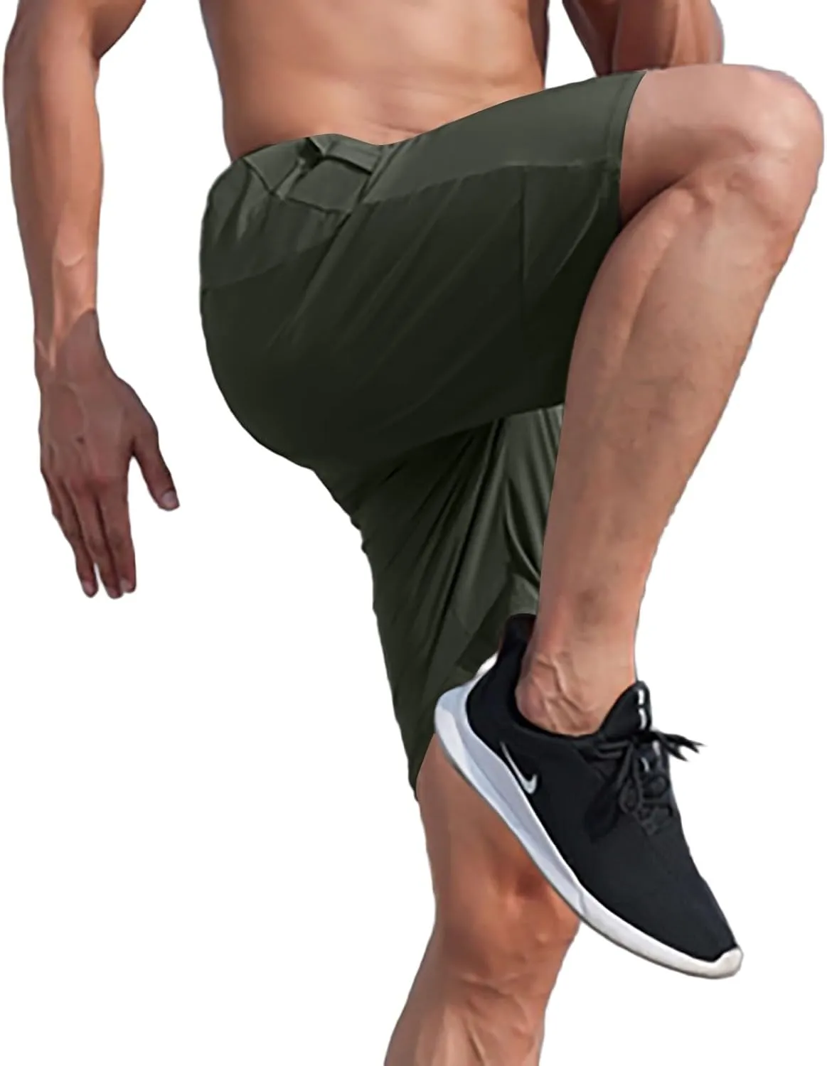 WENKOMG1 Mens Gym Shorts 3" Quick Dry Bodybuilding Workout Shorts Lightweight Running Jogging Lounge Gym Bottoms