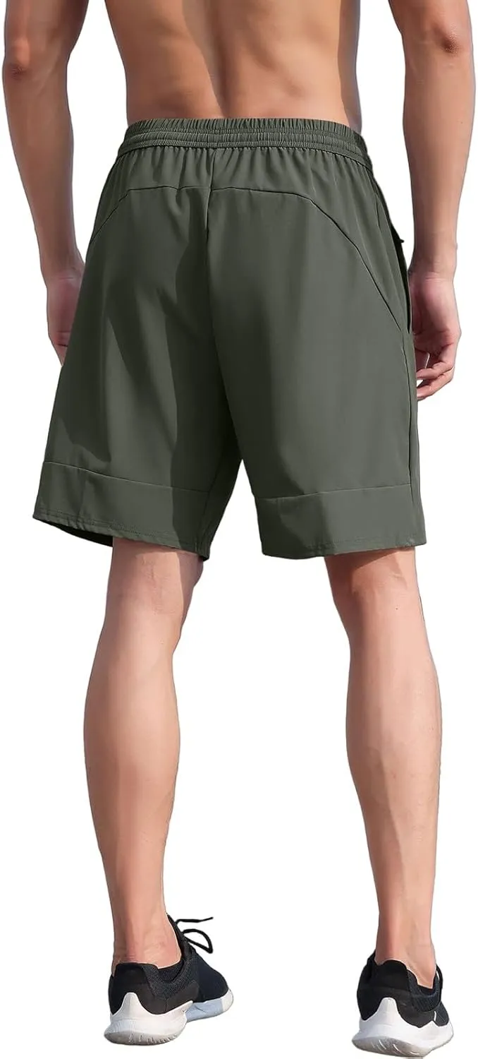 WENKOMG1 Mens Gym Shorts 3" Quick Dry Bodybuilding Workout Shorts Lightweight Running Jogging Lounge Gym Bottoms