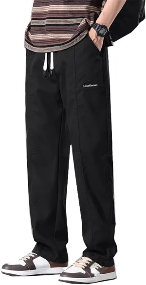 Wide-Leg Casual Trousers for Men, Spring and Autumn Loose Straight Casual Trousers